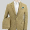 British Khaki Pure Linen Suit -Vest Gentleman Shop britishkhakipurelinensuitlk