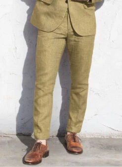 British Khaki Pure Linen Suit 12 British Khaki Pure Linen Suit -Vest Gentleman Shop britishkhakipurelinensuitlk 3