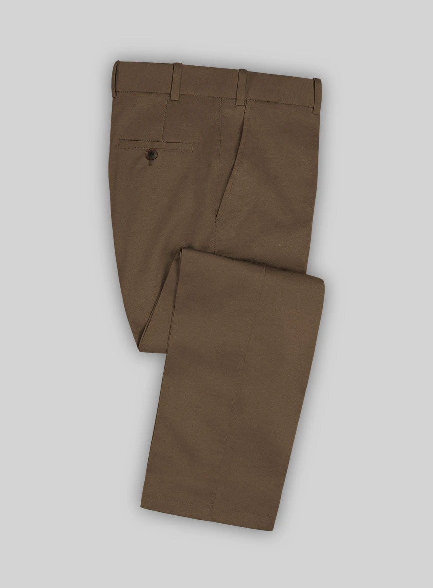 Brown Feather Cotton Canvas Stretch Pants 3 Brown Feather Cotton Canvas Stretch Pants