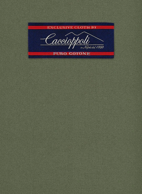 Caccioppoli Cotton Gabardine Myrtle Green Pants 4 Caccioppoli Cotton Gabardine Myrtle Green Pants - Image 2
