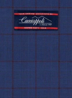 Caccioppoli Sun Dream Garlo Blue Wool Silk Pants -Vest Gentleman Shop caccioppolisdgarlopantslook 1