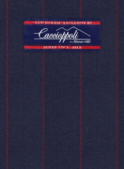 Caccioppoli Sun Dream Grezo Dark Blue Wool Silk Pants -Vest Gentleman Shop caccioppolisundreamgrezodarkbluepantlook 2