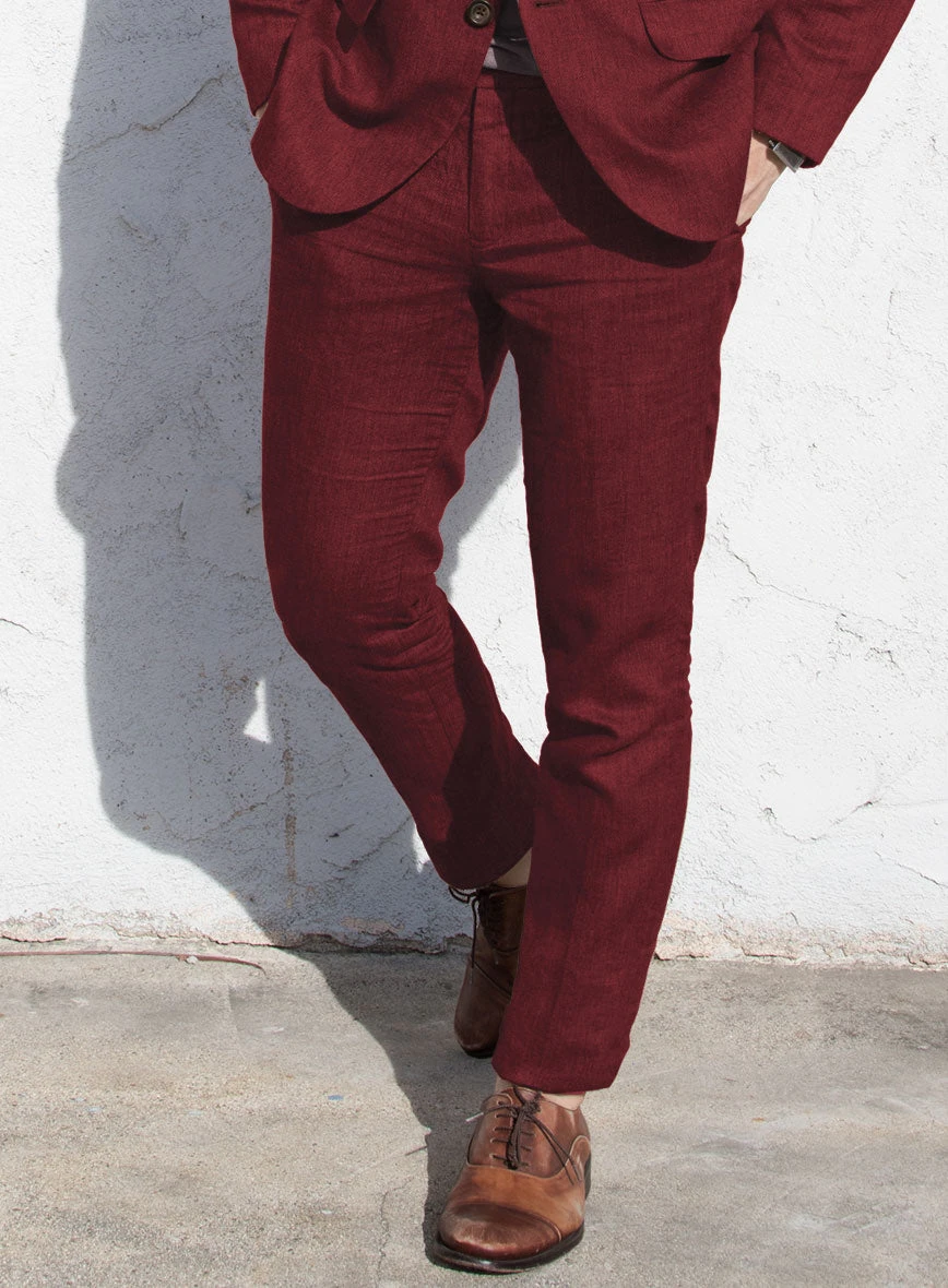 Campari Cranberry Linen Suit 5 Campari Cranberry Linen Suit - Image 4