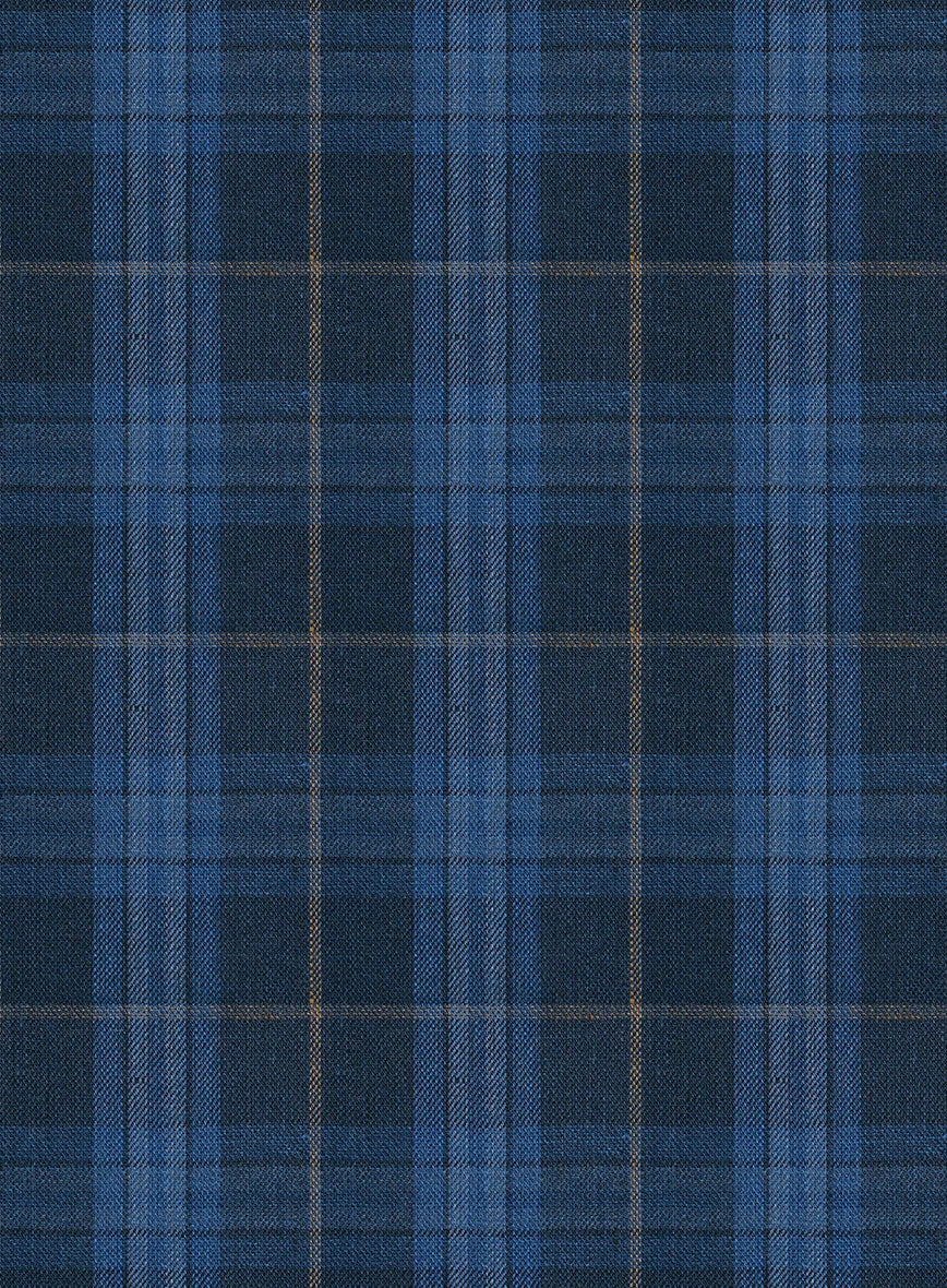 Campari Jet Blue Checks Linen Suit 8 Campari Jet Blue Checks Linen Suit - Image 6