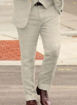 Campari Oatmeal Linen Suit -Vest Gentleman Shop camparioatmeallinensuitlook 3