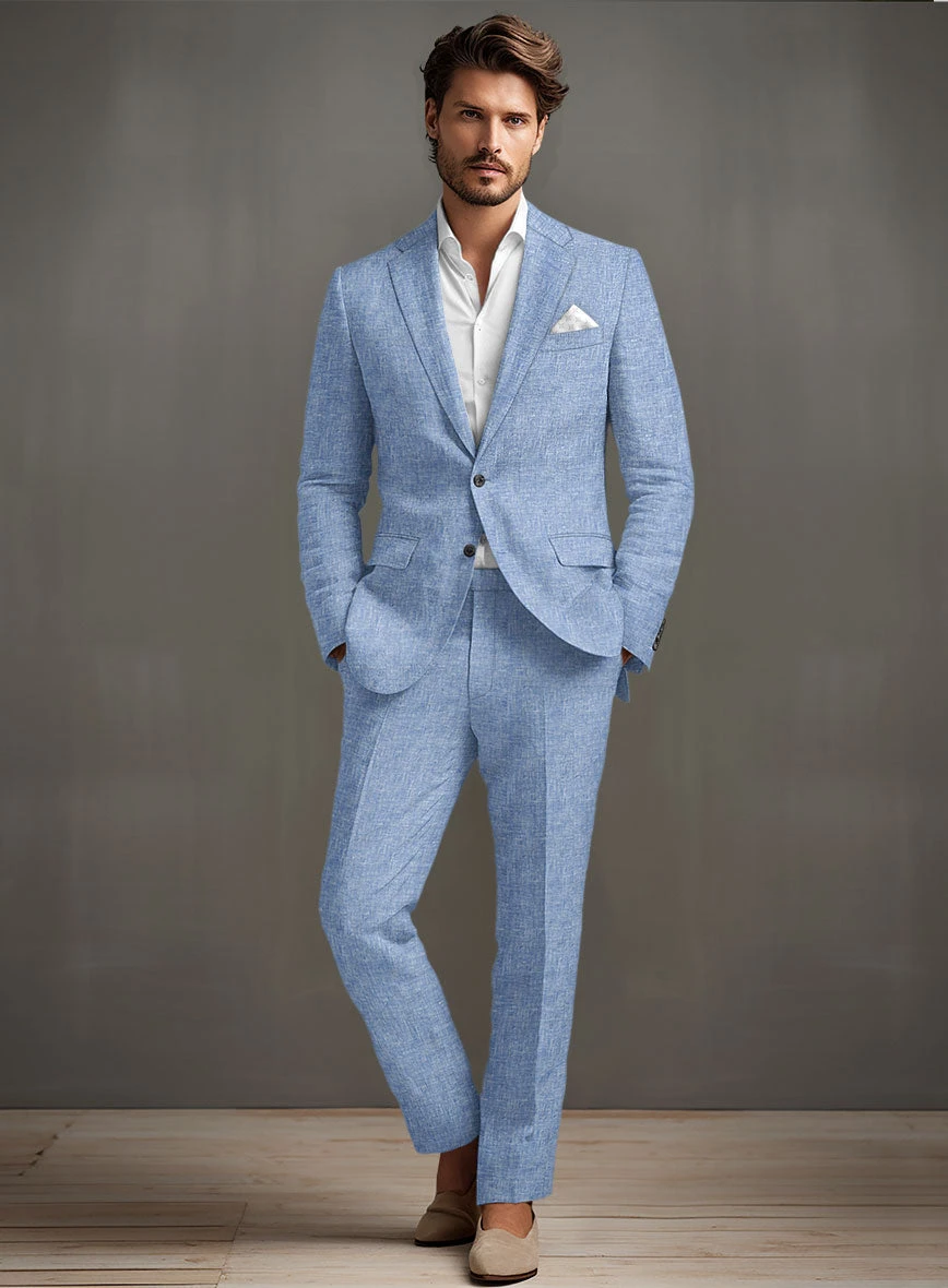 Desert Blue Linen Suit 4 Desert Blue Linen Suit - Image 2