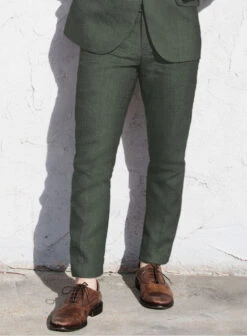 Heavy Linen Green Suit 14 Heavy Linen Green Suit -Vest Gentleman Shop heavylinengreensuitlook 4