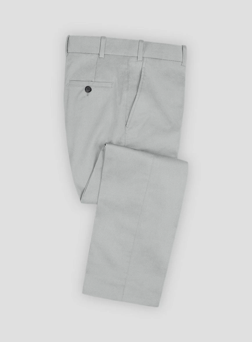Ice Gray Cotton Power Stretch Chino Pants 3 Ice Gray Cotton Power Stretch Chino Pants