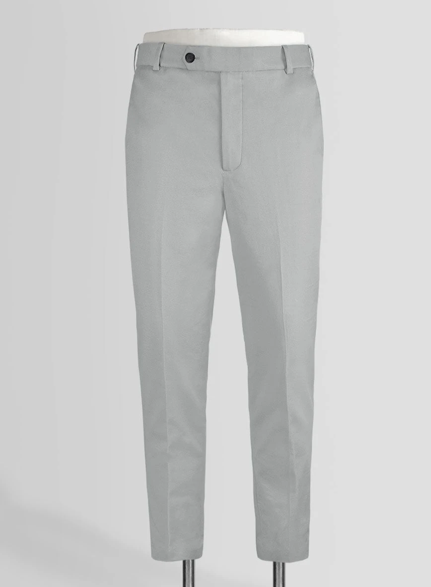 Ice Gray Cotton Power Stretch Chino Pants 4 Ice Gray Cotton Power Stretch Chino Pants - Image 2