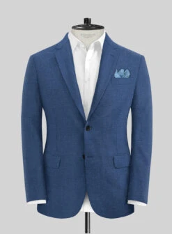 Azure Blue Linen Suit -Vest Gentleman Shop indigomidbluepurelinensuitlook 3