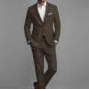 Italian Brown Linen Suit 2 Italian Brown Linen Suit -Vest Gentleman Shop italianbrownlinesuitlook 1