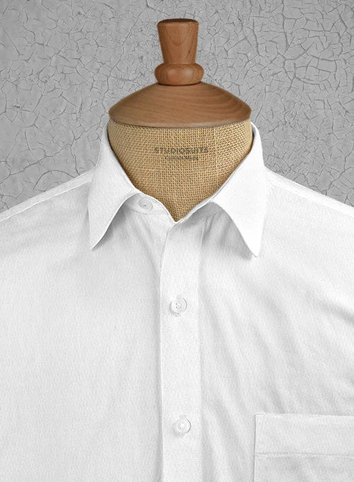 Italian Cotton Dobby Meica White Shirt 4 Italian Cotton Dobby Meica White Shirt - Image 2