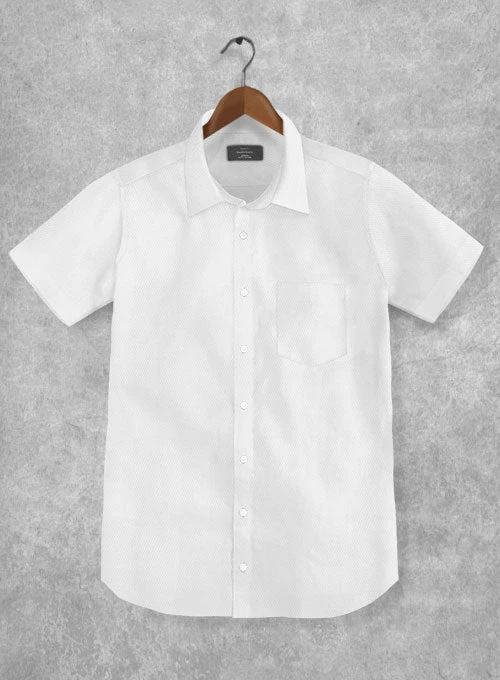 Italian Cotton Dobby Roceta White Shirt 3 Italian Cotton Dobby Roceta White Shirt