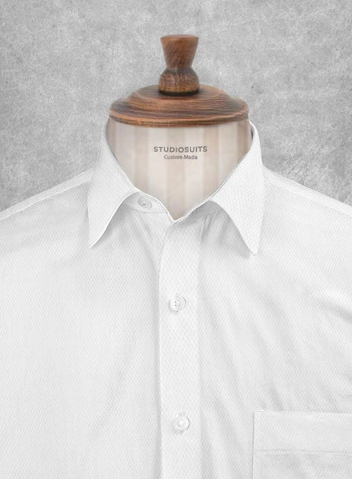 Italian Cotton Dobby Roceta White Shirt 4 Italian Cotton Dobby Roceta White Shirt - Image 2