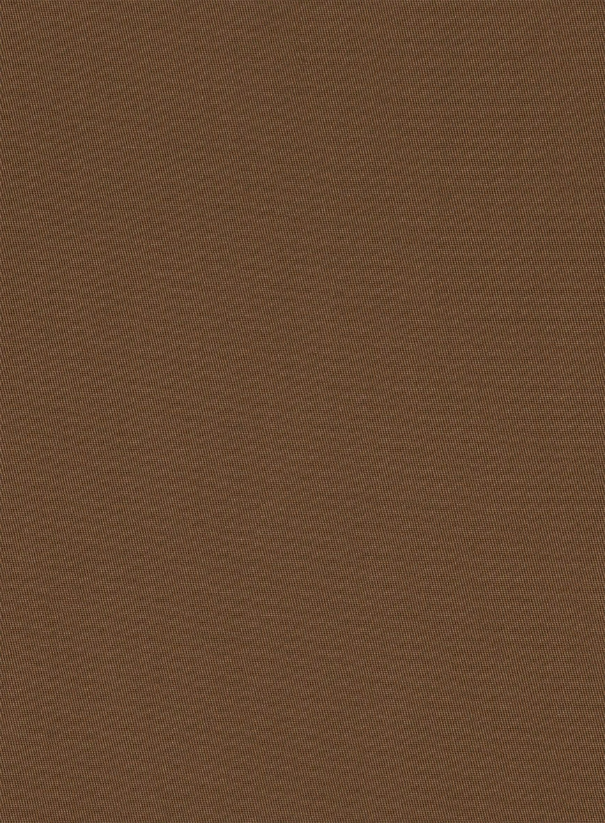 Italian Hickory Brown Cotton Stretch Pants 5 Italian Hickory Brown Cotton Stretch Pants - Image 3