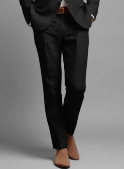 Italian Linen Cavalry Black Suit -Vest Gentleman Shop italianlinencavalryblacksuitlk 4