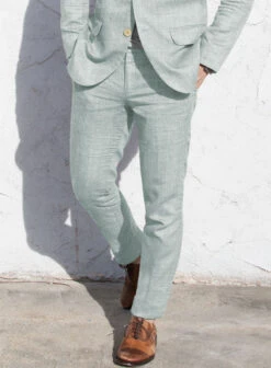 Italian Linen Lusso Summer Green Suit -Vest Gentleman Shop italianlinenlussosummergreensuitlk 3