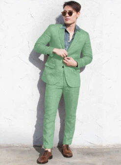 Italian Linen Mojito Green Suit -Vest Gentleman Shop italianlinenmojitogreensuitlk 1