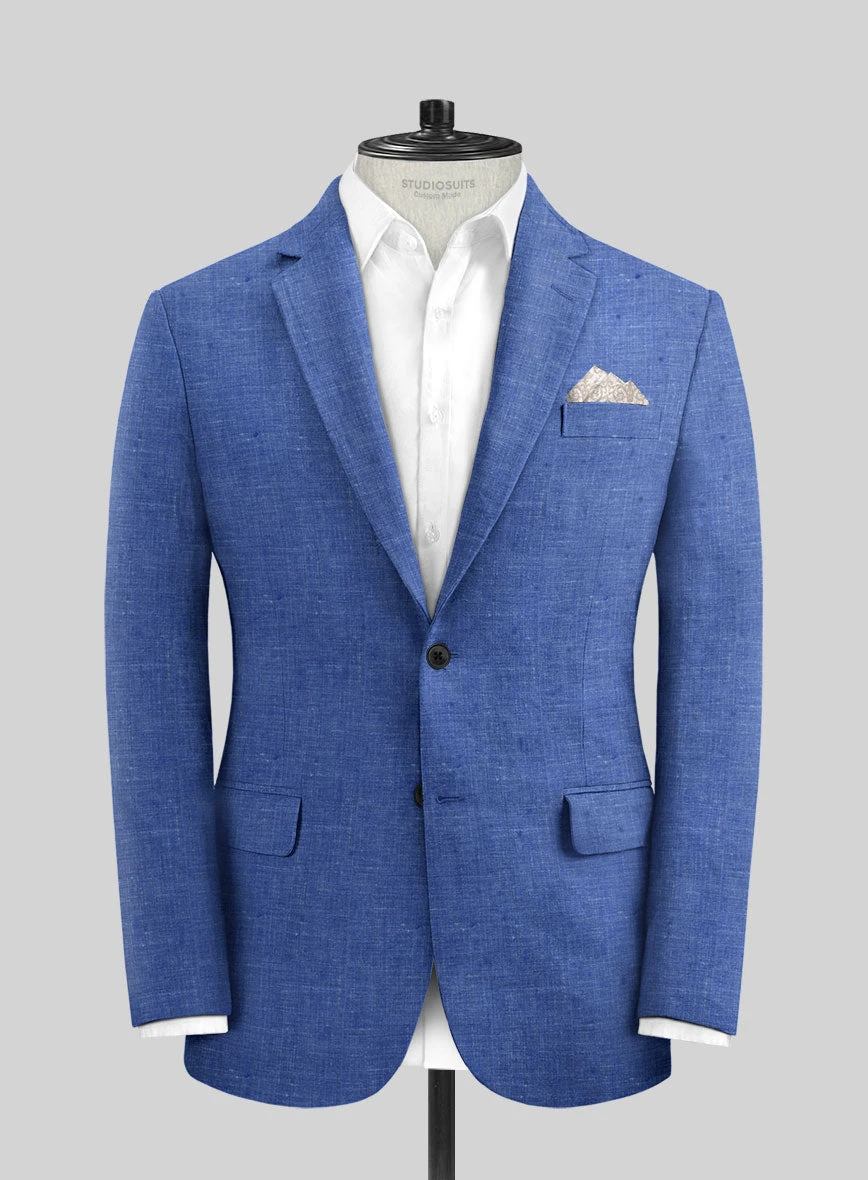 Italian Linen Smoked Blue Suit 5 Italian Linen Smoked Blue Suit - Image 3