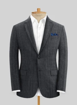 Italian Linen Twilight Dark Blue Suit -Vest Gentleman Shop italianlinentwilightdarkbluesuitlk 2