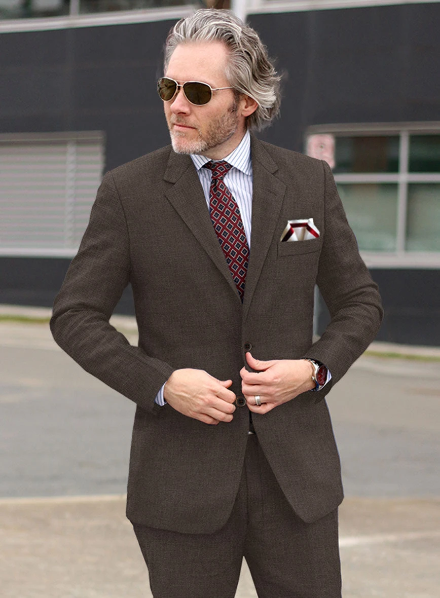 Italian Prato Brown Linen Suit 6 Italian Prato Brown Linen Suit - Image 4