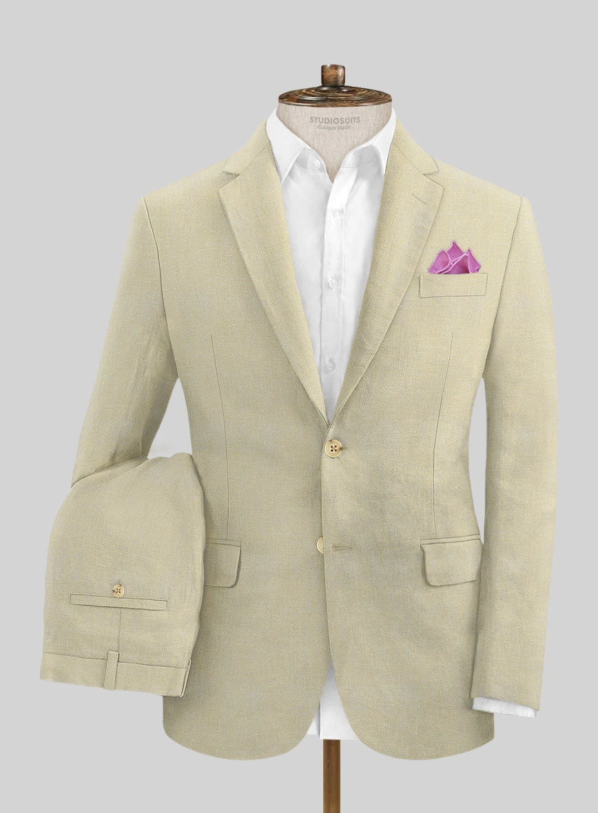 Italian Prato Khaki Linen Suit 3 Italian Prato Khaki Linen Suit