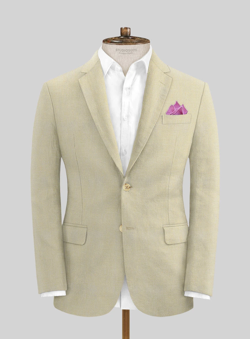 Italian Prato Khaki Linen Suit 5 Italian Prato Khaki Linen Suit - Image 3