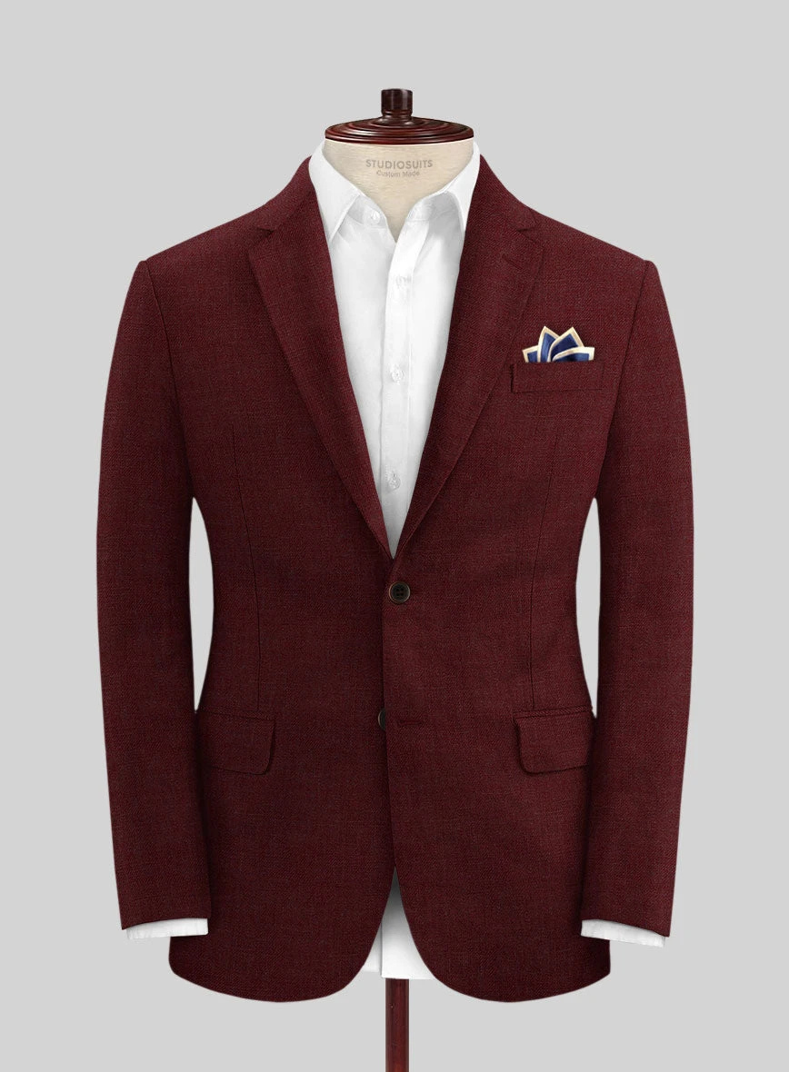 Italian Prato Maroon Linen Suit 5 Italian Prato Maroon Linen Suit - Image 3