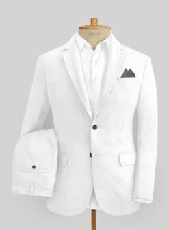 Italian Prato White Linen Suit