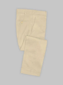 Italian Sand Beige Cotton Stretch Pants
