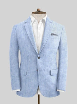 Italian Sky Blue Linen Suit -Vest Gentleman Shop italianskyblulinensuitlook 2