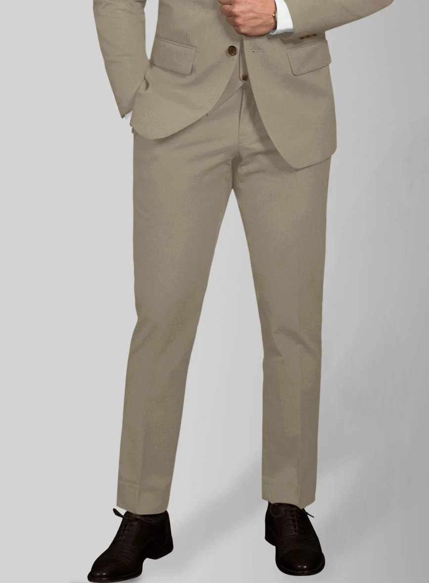 Italian Stone Khaki Cotton Stretch Pants 4 Italian Stone Khaki Cotton Stretch Pants - Image 2