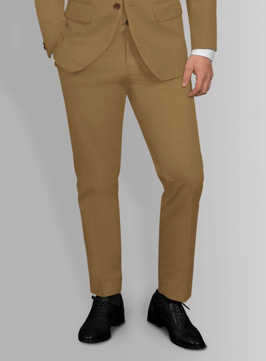 Italian Walnut Brown Cotton Stretch Pants 4 Italian Walnut Brown Cotton Stretch Pants - Image 2