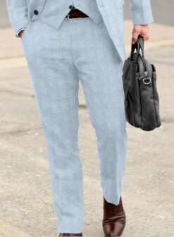 Italian Prato Blue Glen Linen Suit 12 Italian Prato Blue Glen Linen Suit -Vest Gentleman Shop italpratblueglnlinsuitlk 3