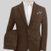 Italian Prato Brown Herringbone Linen Suit -Vest Gentleman Shop itapratbrwnhrringbnlinsuitlk