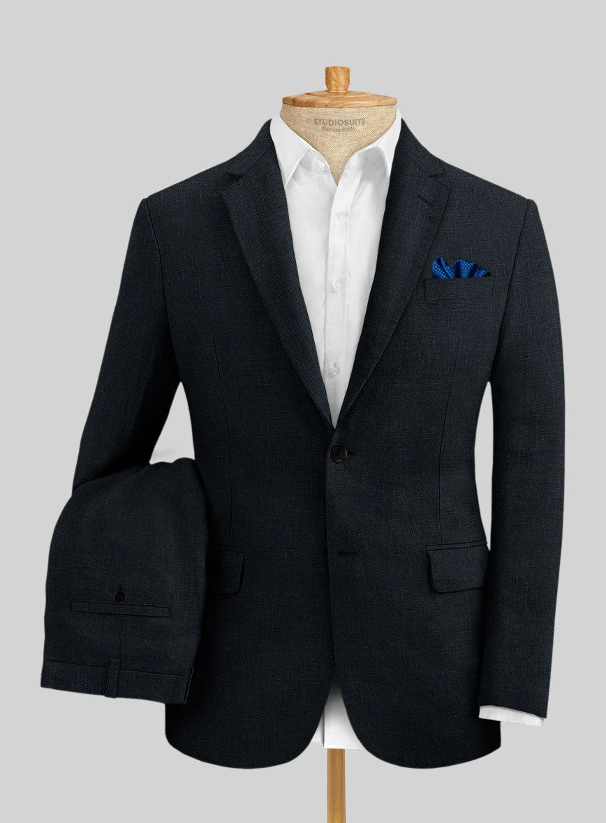 Italian Prato Midnight Linen Suit 3 Italian Prato Midnight Linen Suit