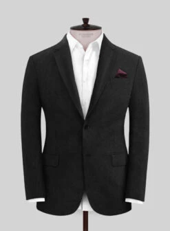 Italian Prato Black Dobby Linen Suit -Vest Gentleman Shop itapratoblckdobbylinsuitlk 2