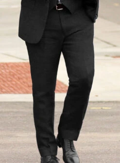 Italian Prato Black Dobby Linen Suit -Vest Gentleman Shop itapratoblckdobbylinsuitlk 4