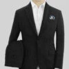 Italian Prato Black Herringbone Linen Suit -Vest Gentleman Shop itapratoblckhrringbnlinsuitlk