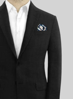 Italian Prato Black Herringbone Linen Suit -Vest Gentleman Shop itapratoblckhrringbnlinsuitlk 4