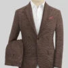 Italian Prato Brown Dobby Linen Suit