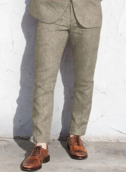 Italian Prato Brown Sharkskin Linen Suit -Vest Gentleman Shop itapratobrwnsharkskinlinsuitlk 3