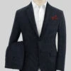 Italian Prato Dark Blue Dobby Linen Suit -Vest Gentleman Shop itapratodrkbluedobbylinsuitlk