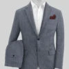 Italian Prato Gray Dobby Linen Suit -Vest Gentleman Shop itapratogrydobbylinsuitlk
