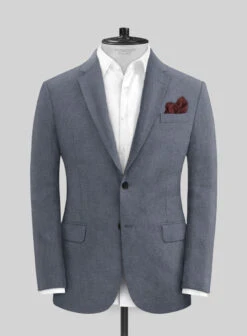 Italian Prato Gray Dobby Linen Suit -Vest Gentleman Shop itapratogrydobbylinsuitlk 2