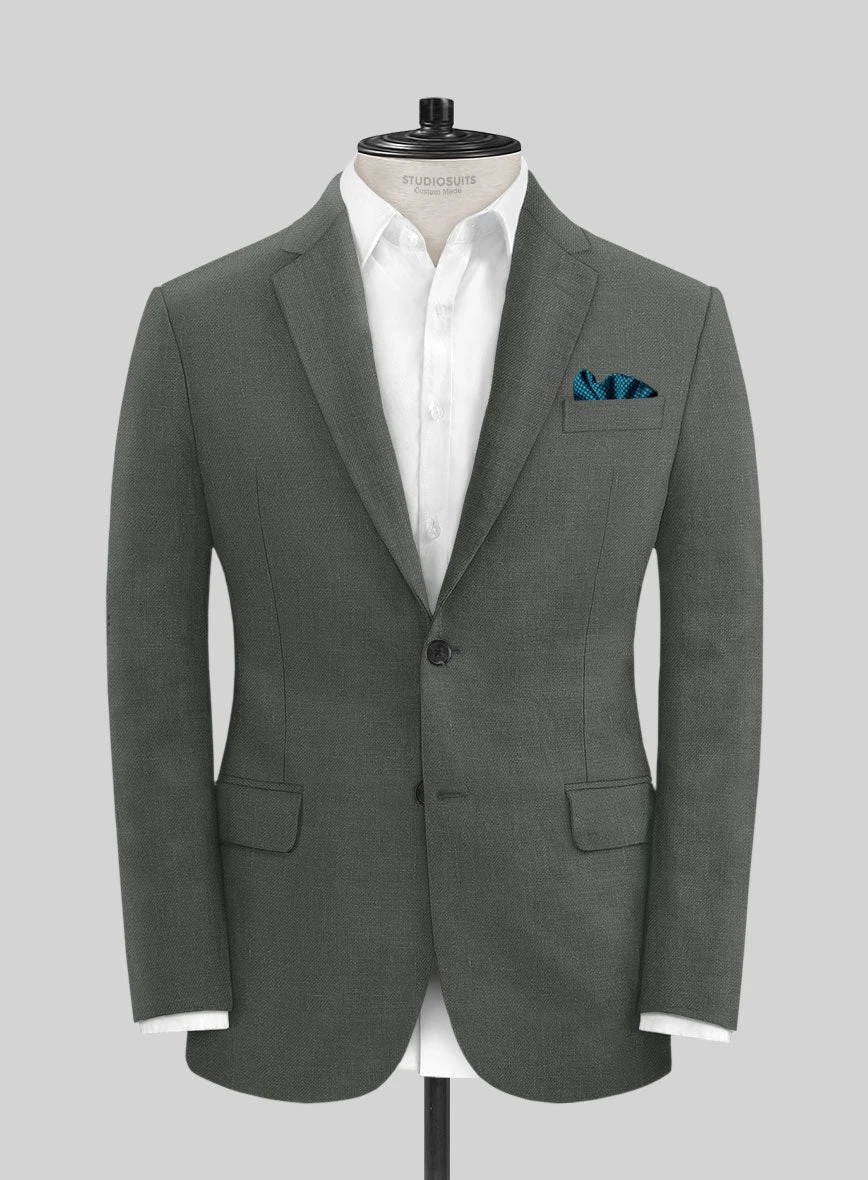 Italian Prato Gray Linen Suit 5 Italian Prato Gray Linen Suit - Image 3