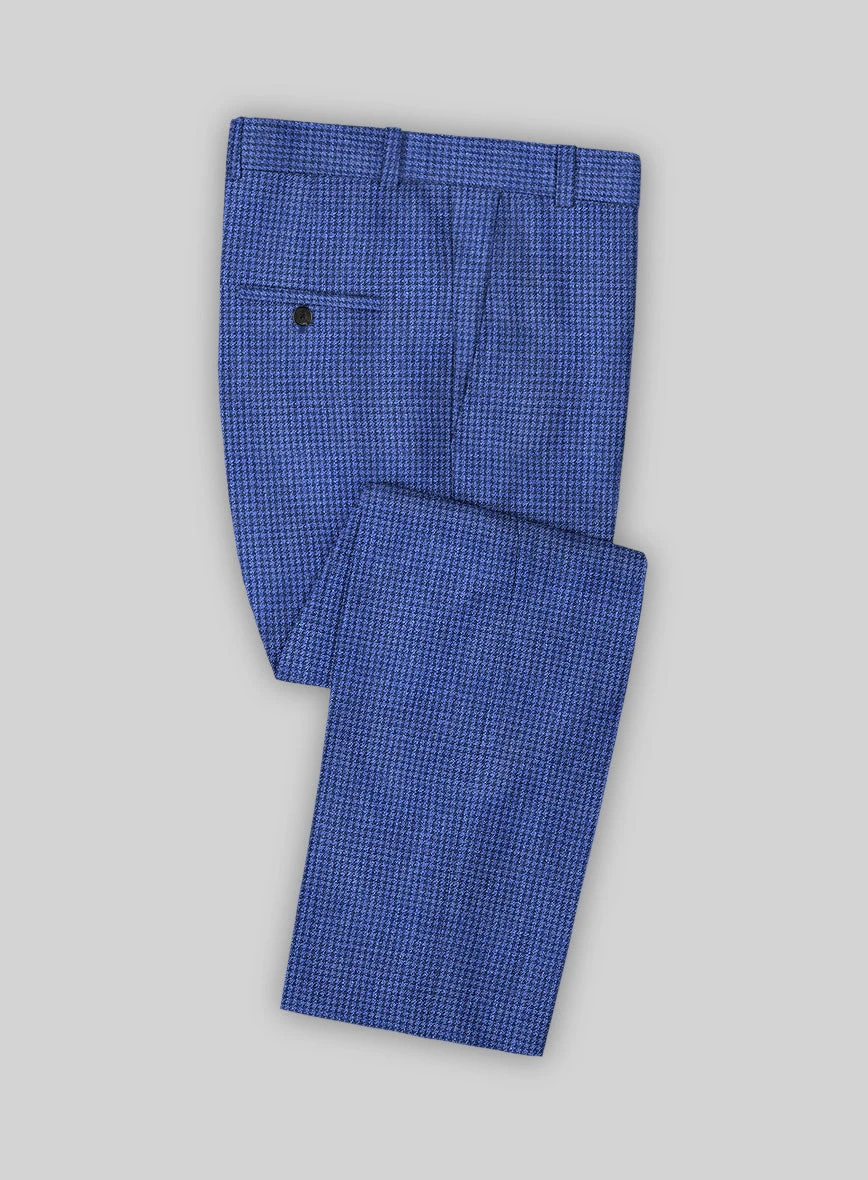 Italian Prato Blue Houndstooth Linen Suit 6 Italian Prato Blue Houndstooth Linen Suit - Image 4
