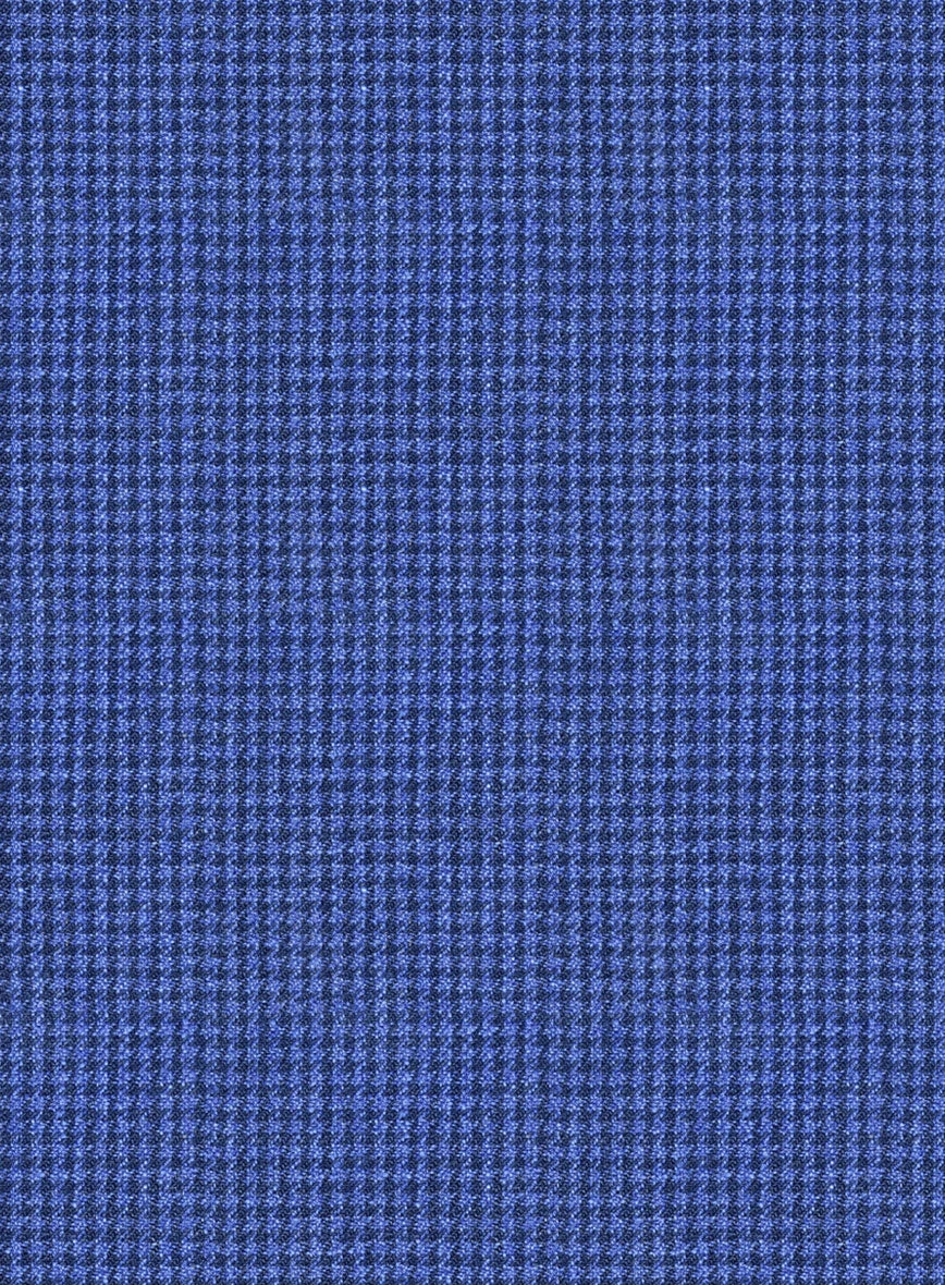 Italian Prato Blue Houndstooth Linen Suit 7 Italian Prato Blue Houndstooth Linen Suit - Image 5