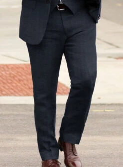 Italian Prato Diesel Blue Herringbone Linen Suit -Vest Gentleman Shop itaprtodislbluehrringbnlinsuitlk 4