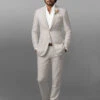 Ivy Beige Pure Linen Suit -Vest Gentleman Shop ivybeigeurelinensuitlk 1